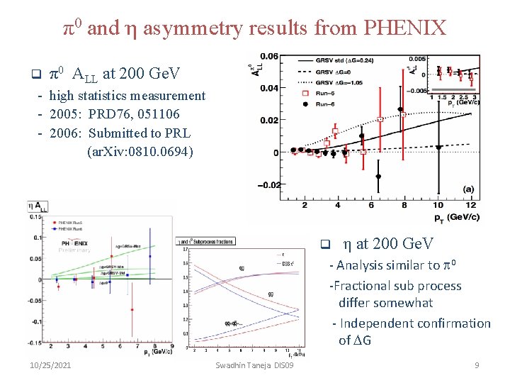 π0 and η asymmetry results from PHENIX q π0 ALL at 200 Ge. V