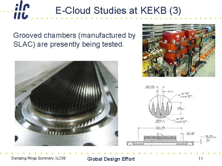 E-Cloud Studies at KEKB (3) Grooved chambers (manufactured by SLAC) are presently being tested.