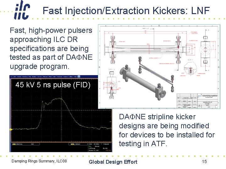 Fast Injection/Extraction Kickers: LNF Fast, high-power pulsers approaching ILC DR specifications are being tested