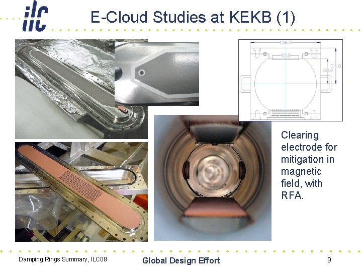 E-Cloud Studies at KEKB (1) Clearing electrode for mitigation in magnetic field, with RFA.