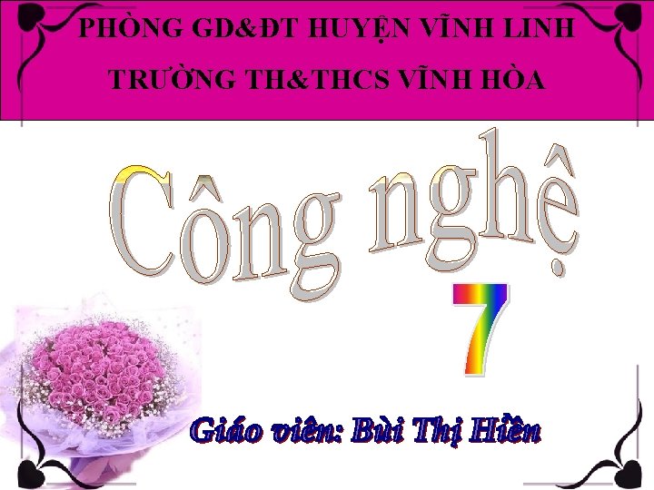 PHÒNG GD&ĐT HUYỆN VĨNH LINH TRƯỜNG TH&THCS VĨNH HÒA 