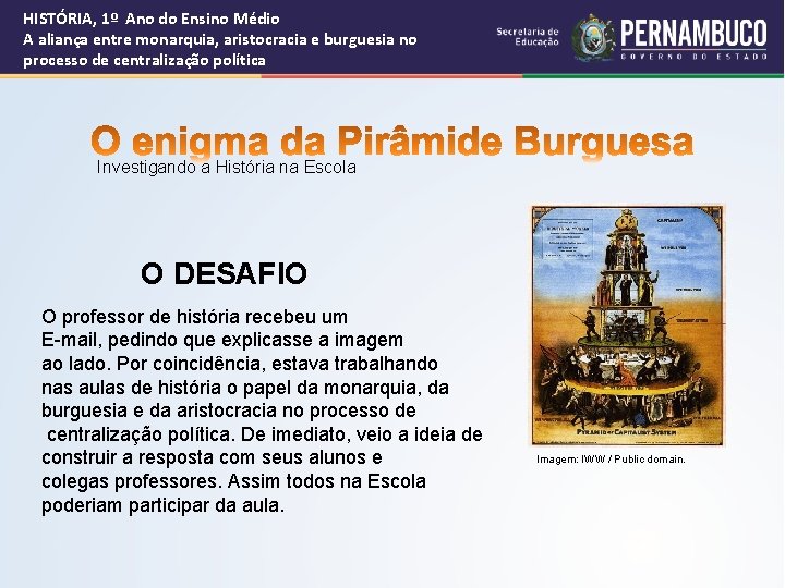 HISTÓRIA, 1º Ano do Ensino Médio A aliança entre monarquia, aristocracia e burguesia no