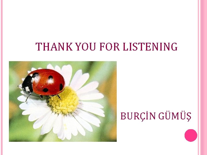 THANK YOU FOR LISTENING BURÇİN GÜMÜŞ 