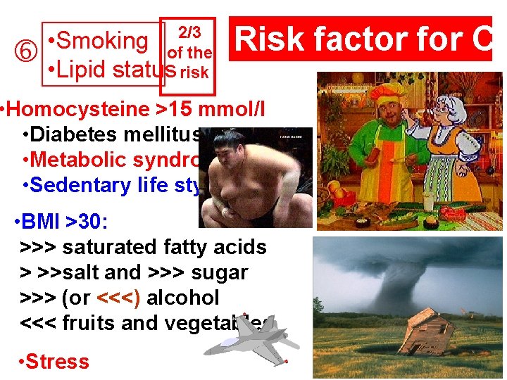  2/3 • Smoking of the • Lipid status risk Risk factor for CV