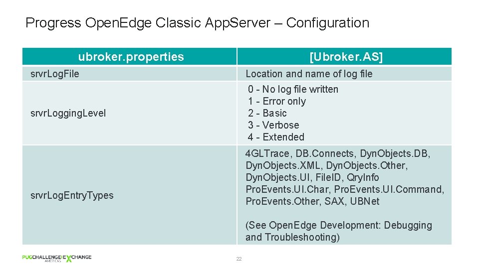 Progress Open. Edge Classic App. Server – Configuration ubroker. properties [Ubroker. AS] srvr. Log.
