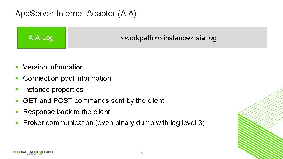 App. Server Internet Adapter (AIA) AIA Log <workpath>/<instance>. aia. log § Version information §