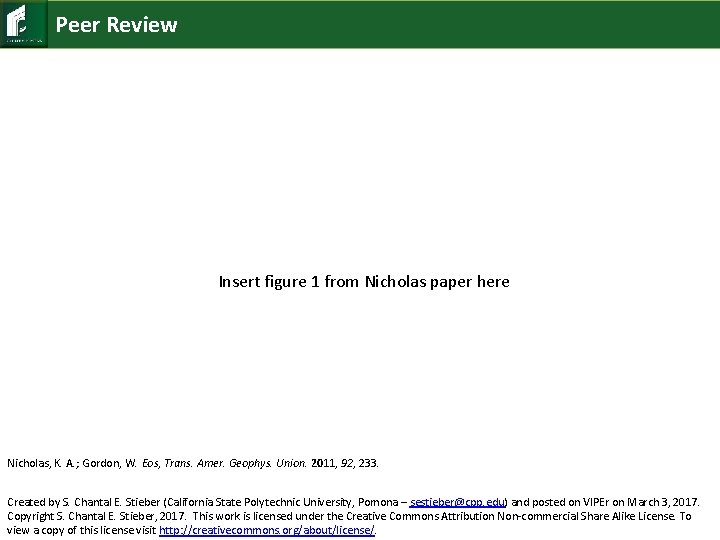 Peer Review Insert figure 1 from Nicholas paper here Nicholas, K. A. ; Gordon,