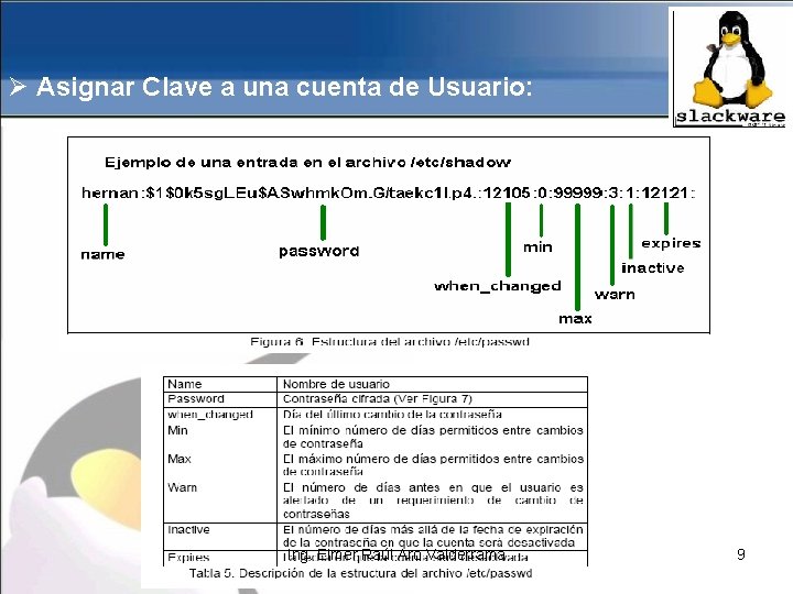 Ø Asignar Clave a una cuenta de Usuario: Ing. Elmer Raúl Aro Valderrama 9