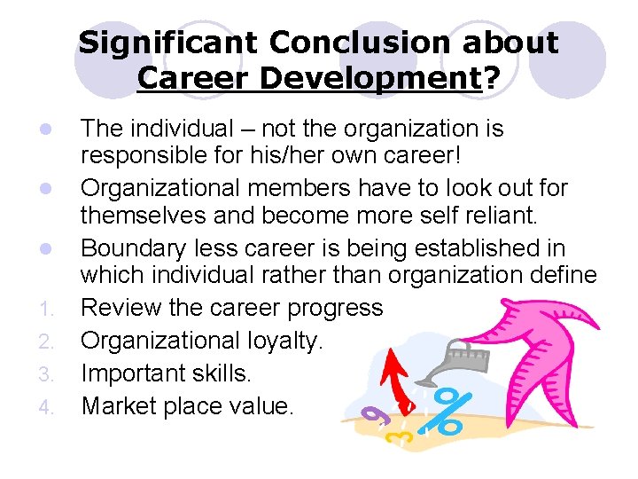 Significant Conclusion about Career Development? l l l 1. 2. 3. 4. The individual