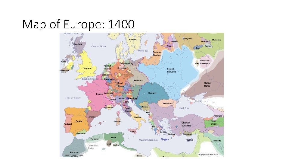 Map of Europe: 1400 