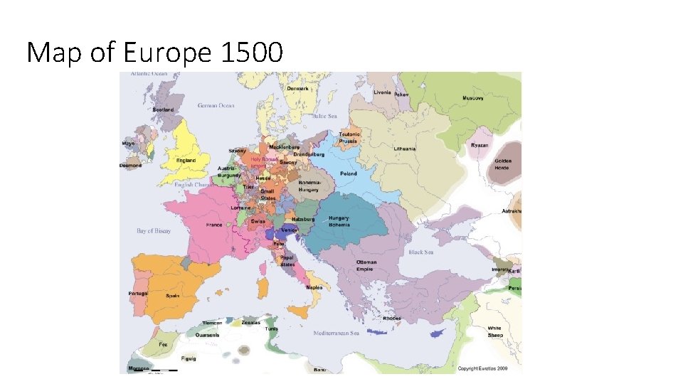 Map of Europe 1500 