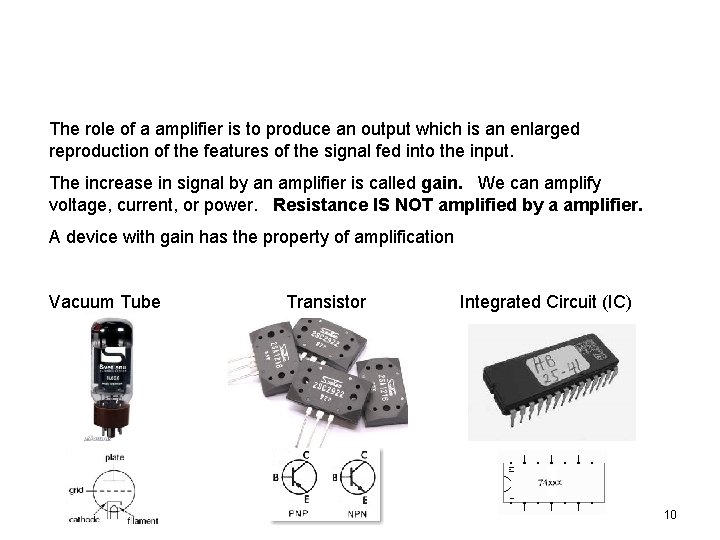 The role of a amplifier is to produce an output which is an enlarged