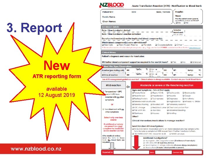 3. Report New ATR reporting form available 12 August 2019 