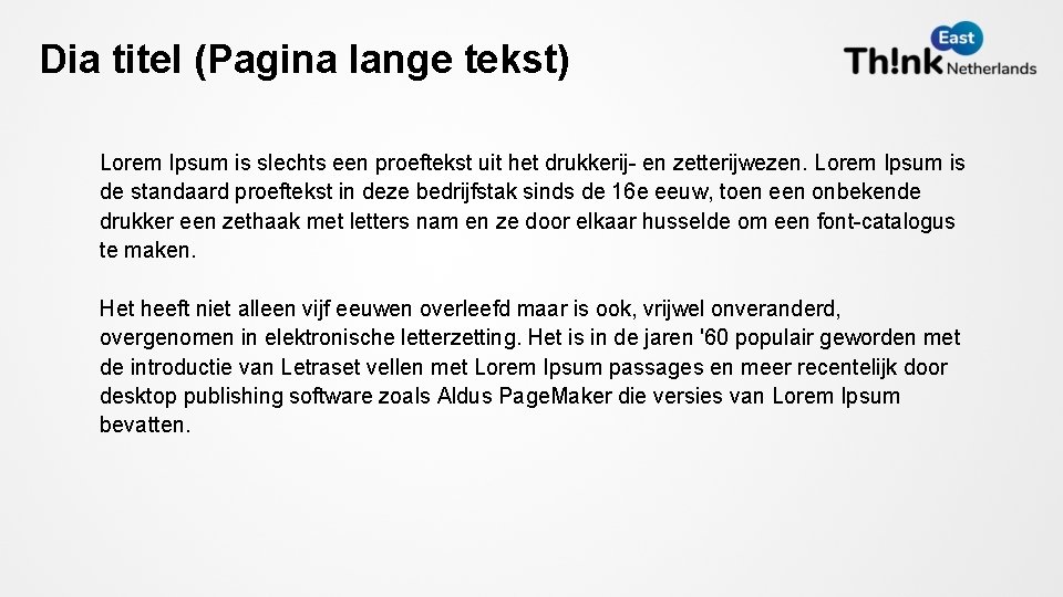 Dia titel (Pagina lange tekst) Lorem Ipsum is slechts een proeftekst uit het drukkerij-