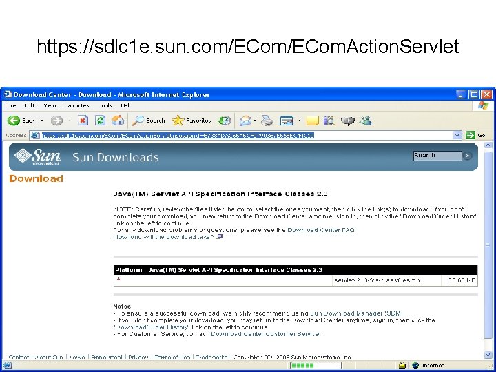 https: //sdlc 1 e. sun. com/ECom. Action. Servlet 