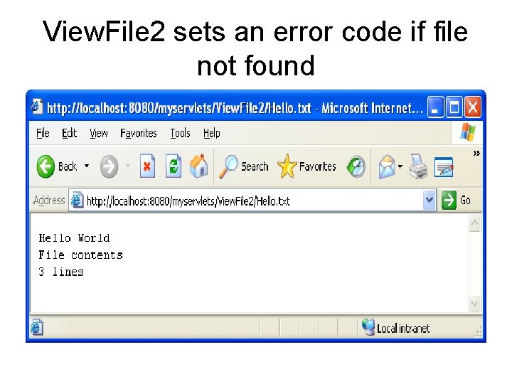 View. File 2 sets an error code if file not found 