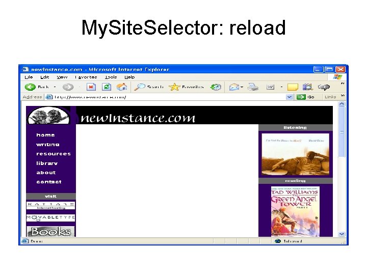 My. Site. Selector: reload 