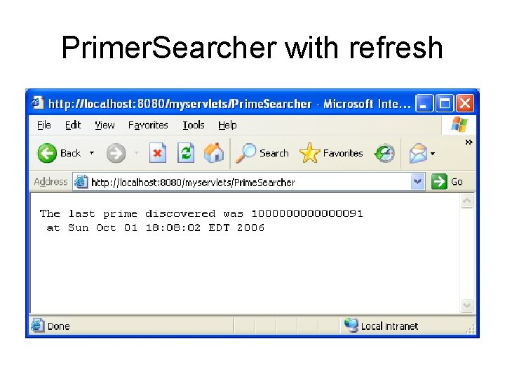 Primer. Searcher with refresh 