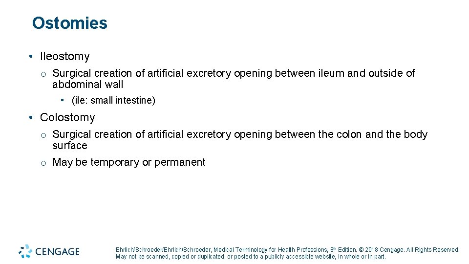 Ostomies • Ileostomy o Surgical creation of artificial excretory opening between ileum and outside