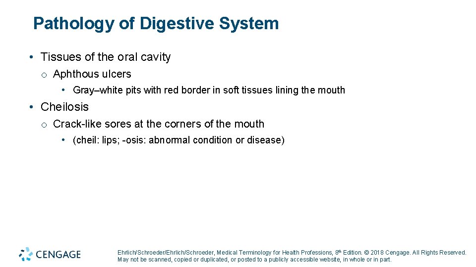 Pathology of Digestive System • Tissues of the oral cavity o Aphthous ulcers •