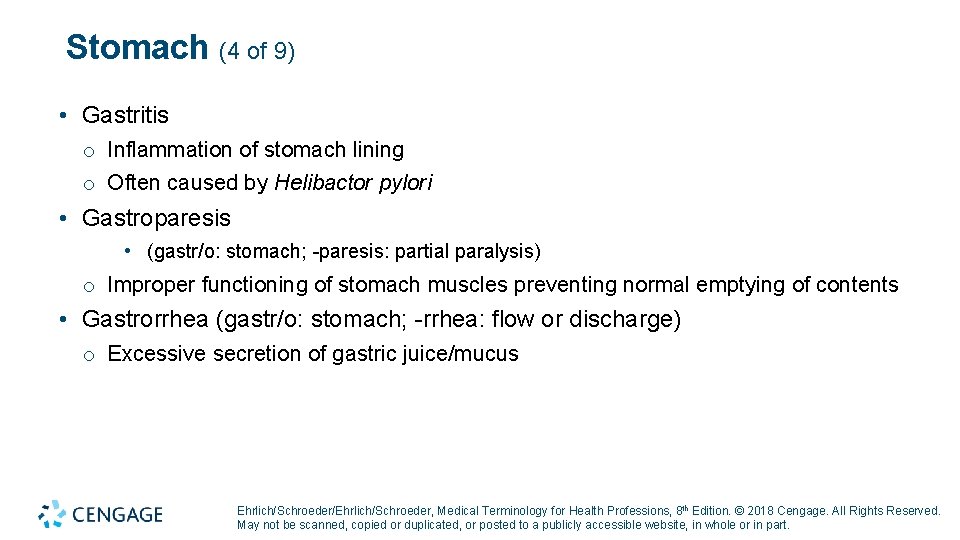 Stomach (4 of 9) • Gastritis o Inflammation of stomach lining o Often caused