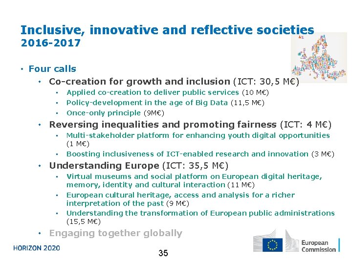 Inclusive, innovative and reflective societies 2016 -2017 • Four calls • Co-creation for growth