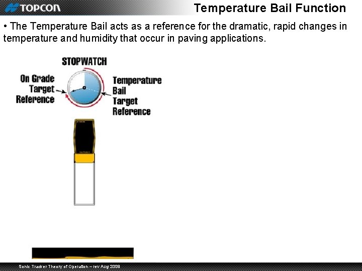 Temperature Bail Function • The Temperature Bail acts as a reference for the dramatic,