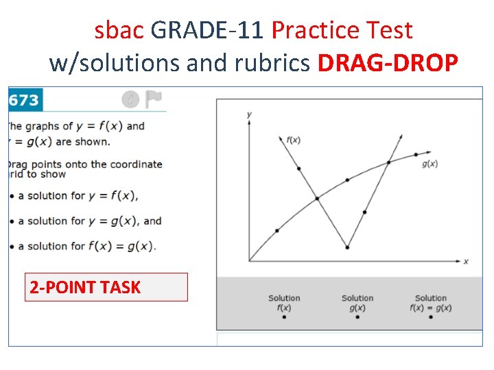 sbac GRADE-11 Practice Test w/solutions and rubrics DRAG-DROP 2 -POINT TASK 