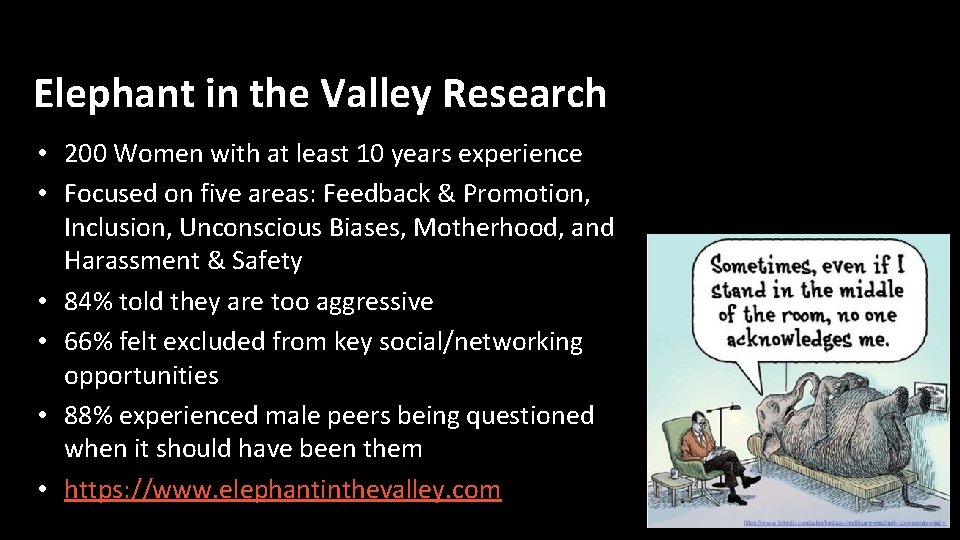 Elephant in the Valley Research • 200 Women with at least 10 years experience