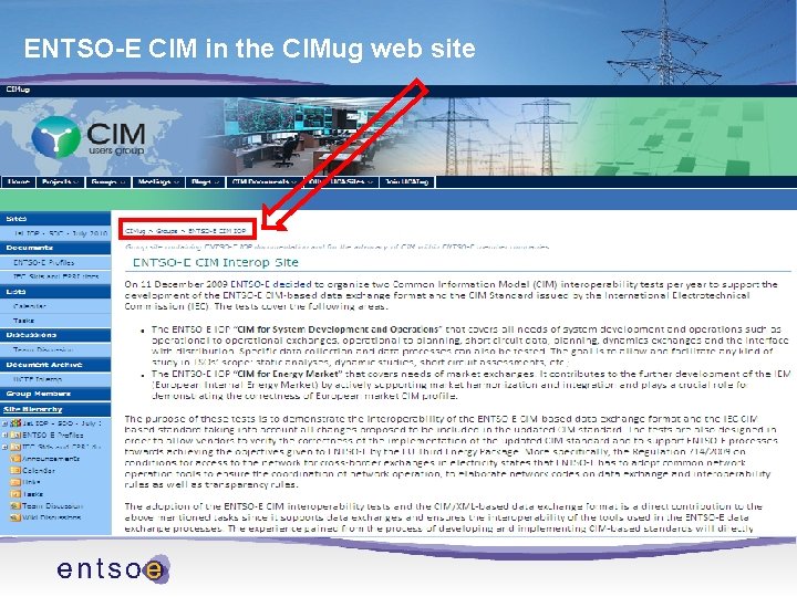 ENTSO-E CIM in the CIMug web site 