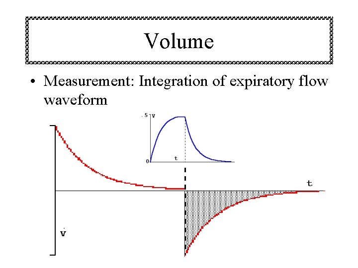 Volume • Measurement: Integration of expiratory flow waveform 