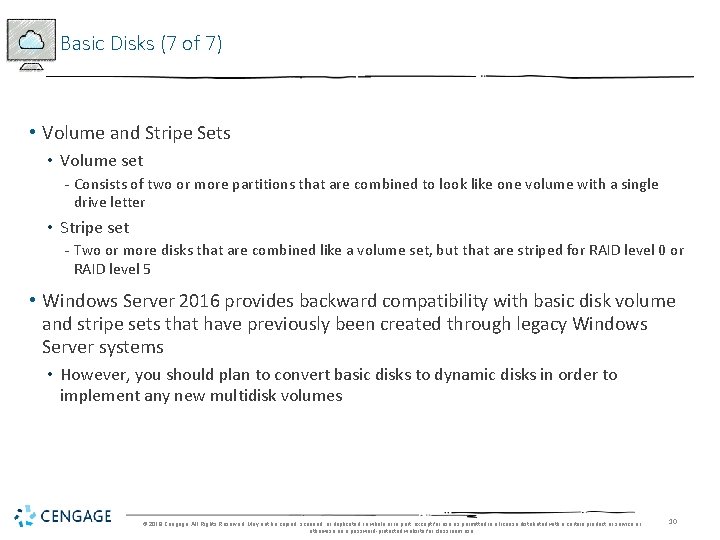 Basic Disks (7 of 7) • Volume and Stripe Sets • Volume set -