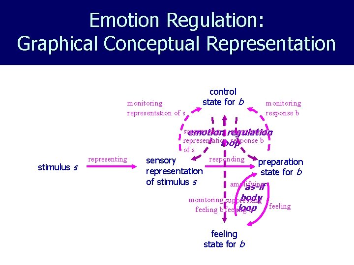 Emotion Regulation: Graphical Conceptual Representation monitoring representation of s stimulus s representing control state