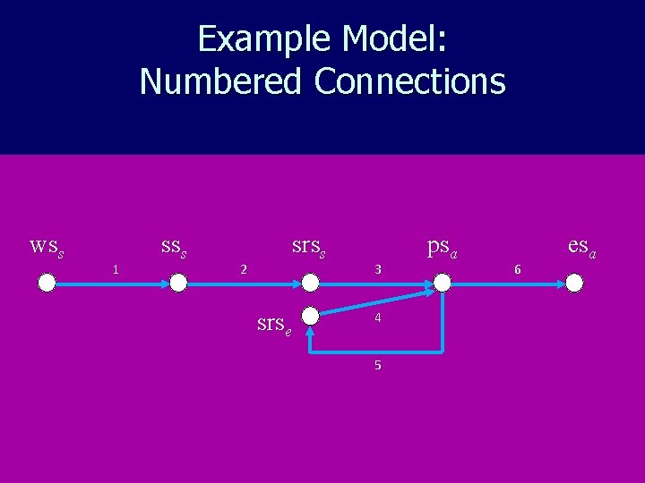 Example Model: Numbered Connections wss 1 sss 2 srss srse 3 psa 6 esa