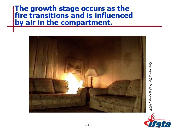 The growth stage occurs as the fire transitions and is influenced by air in