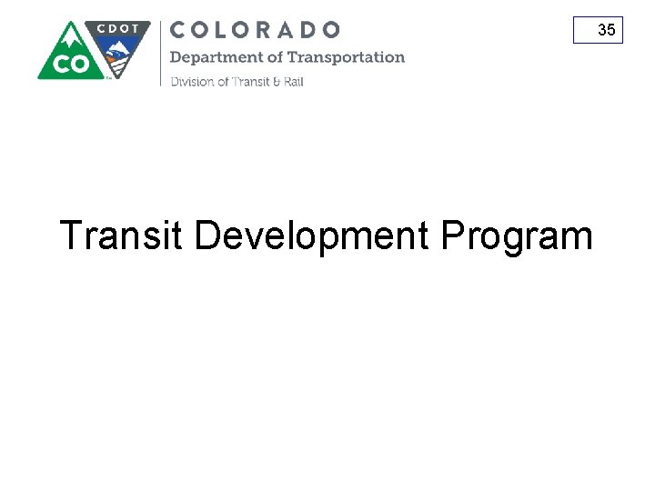 35 Transit Development Program 