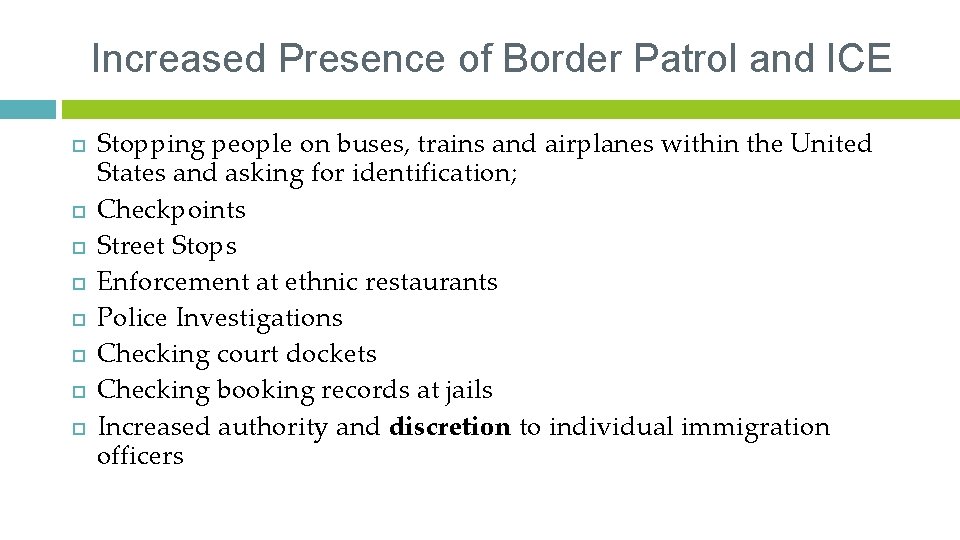 Increased Presence of Border Patrol and ICE Stopping people on buses, trains and airplanes