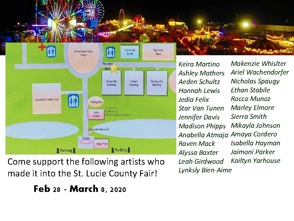 Come support the following artists who made it into the St. Lucie County Fair!