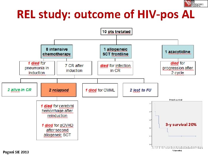 REL study: outcome of HIV-pos AL 3 -y survival 20% Pagani SIE 2013 