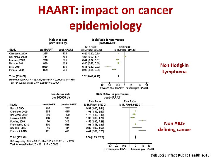 HAART: impact on cancer epidemiology Non Hodgkin Lymphoma Non AIDS defining cancer Cobucci J
