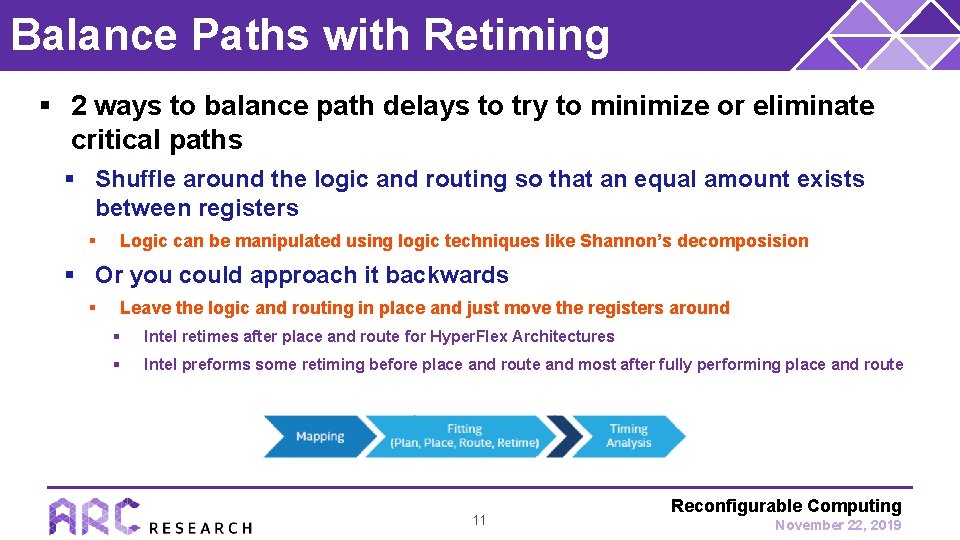 Balance Paths with Retiming § 2 ways to balance path delays to try to