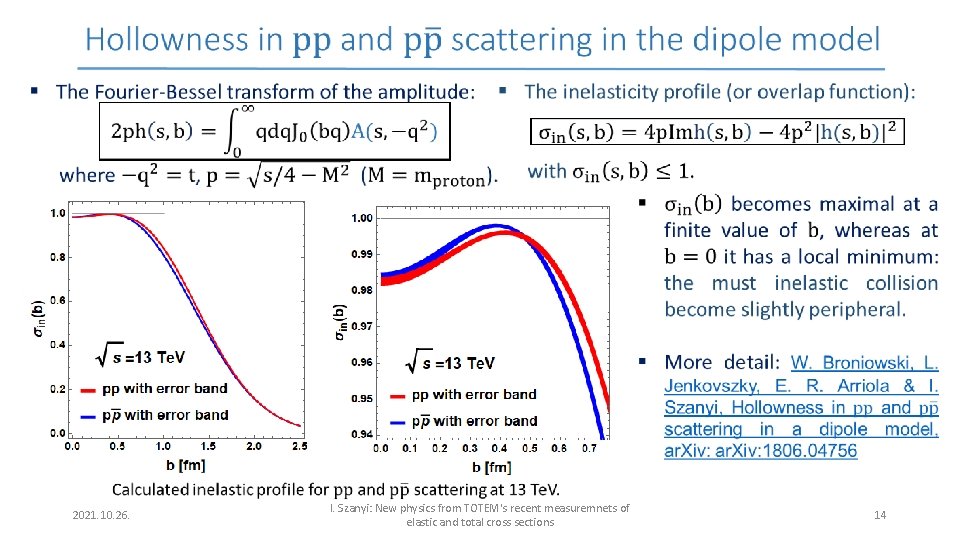 2021. 10. 26. I. Szanyi: New physics from TOTEM's recent measuremnets of elastic and