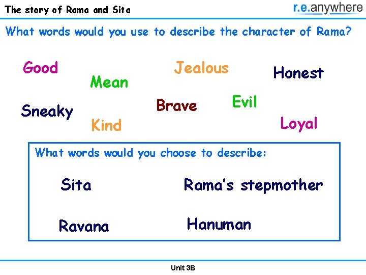 The story of Rama and Sita What words would you use to describe the