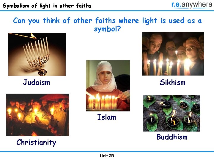 Symbolism of light in other faiths Can you think of other faiths where light