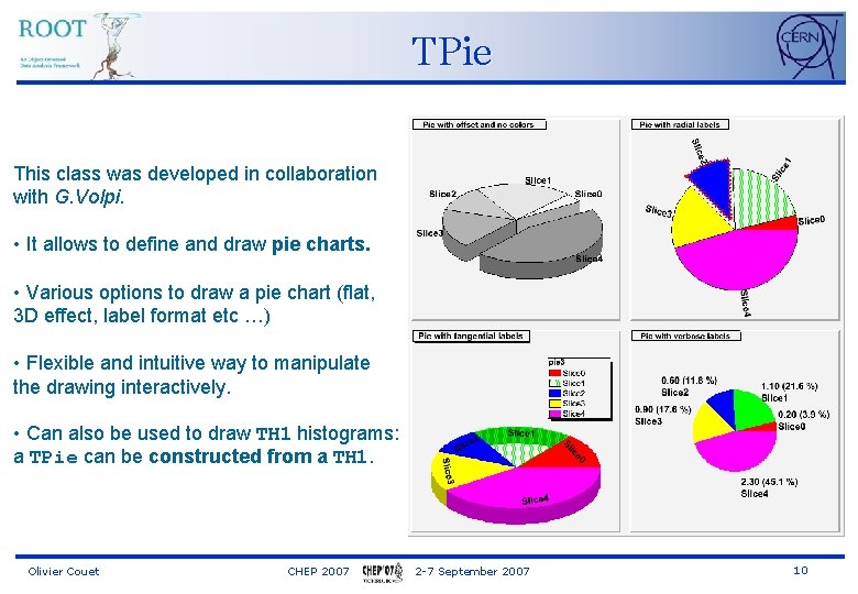 TPie This class was developed in collaboration with G. Volpi. • It allows to