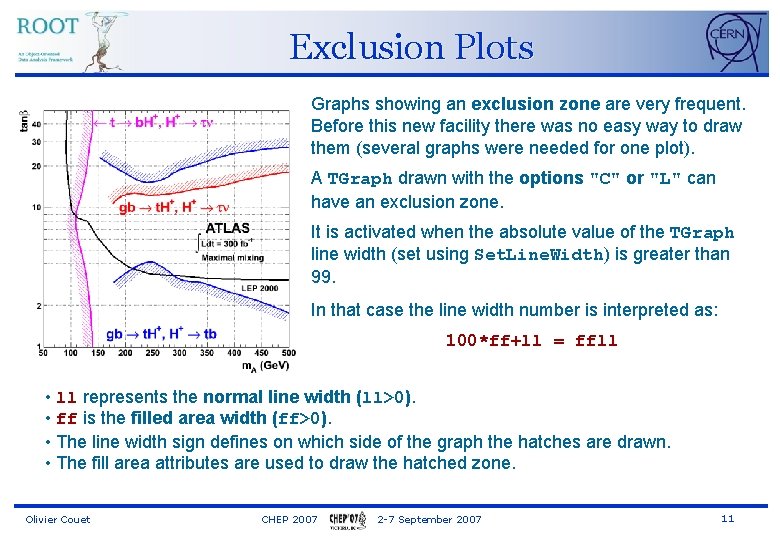 Exclusion Plots Graphs showing an exclusion zone are very frequent. Before this new facility