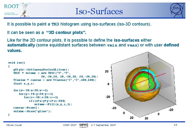 Iso-Surfaces It is possible to paint a TH 3 histogram using iso-surfaces (iso-3 D