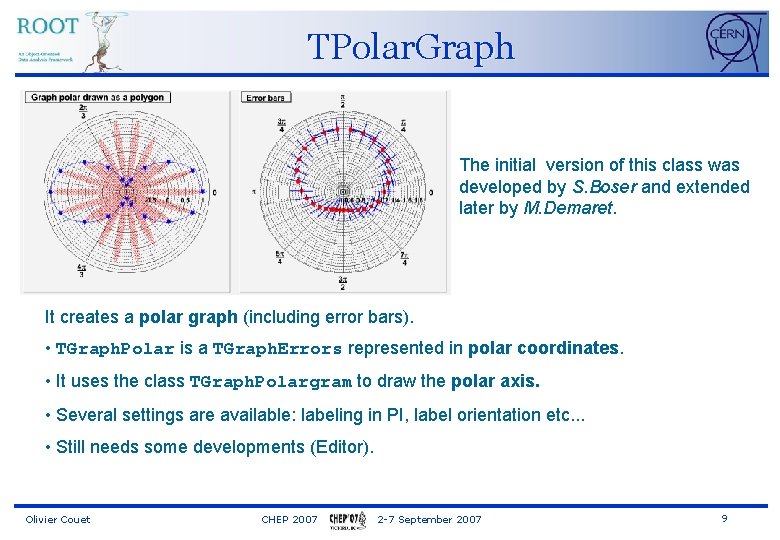 TPolar. Graph The initial version of this class was developed by S. Boser and