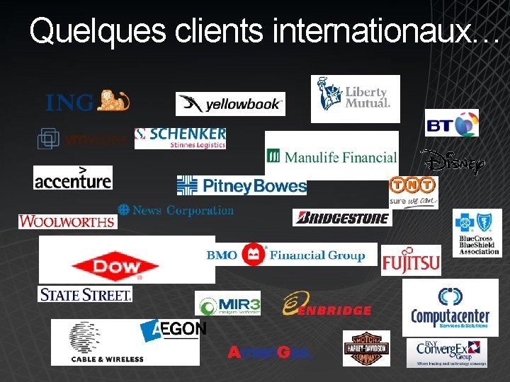 Quelques clients internationaux… 