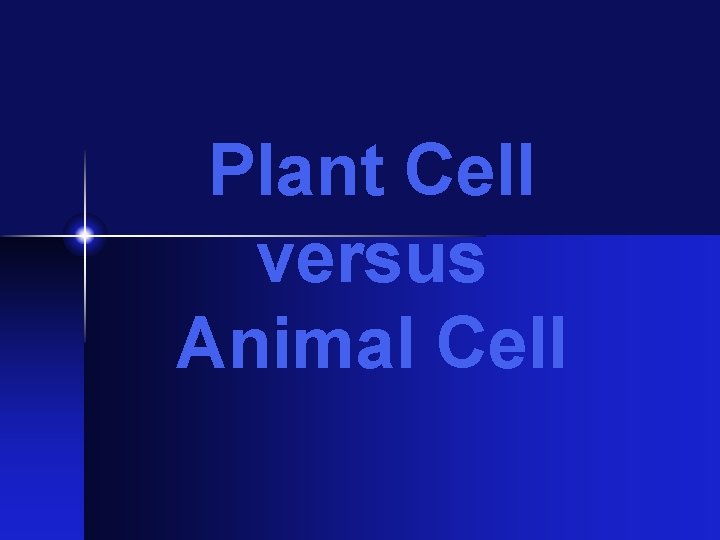 Plant Cell versus Animal Cell Plant Cell versus Animal Cell
